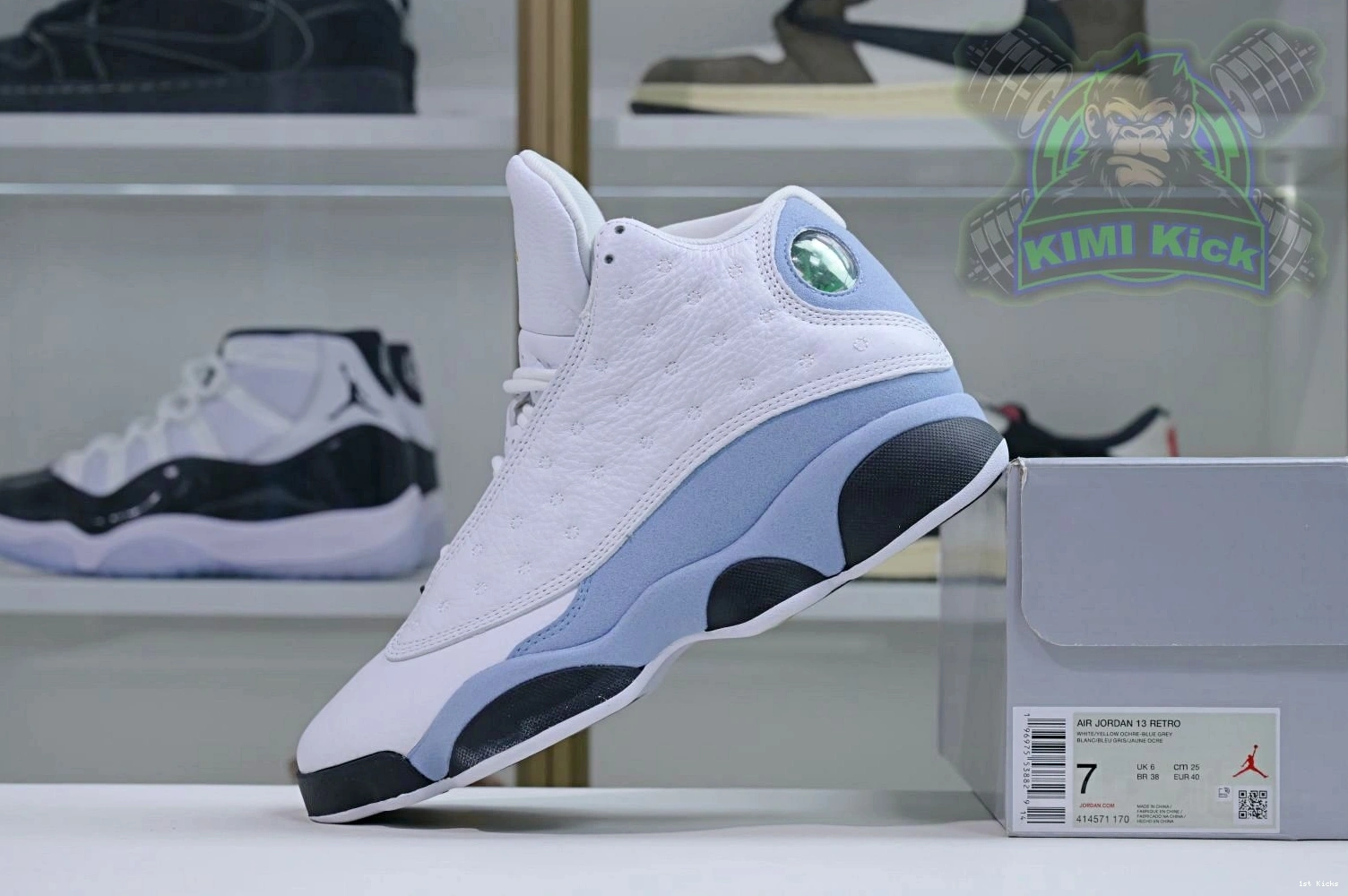 1st Kicks Shoes 13“Blue Kimikick Air TopPick Grey” 1907 Jordan 1205